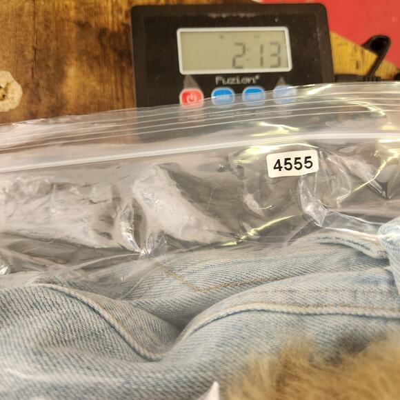 ERL Lamb’s Wool Detachable Collar LGHT Wash Denim Jacket Made in Italy $875 - Picture 16 of 16